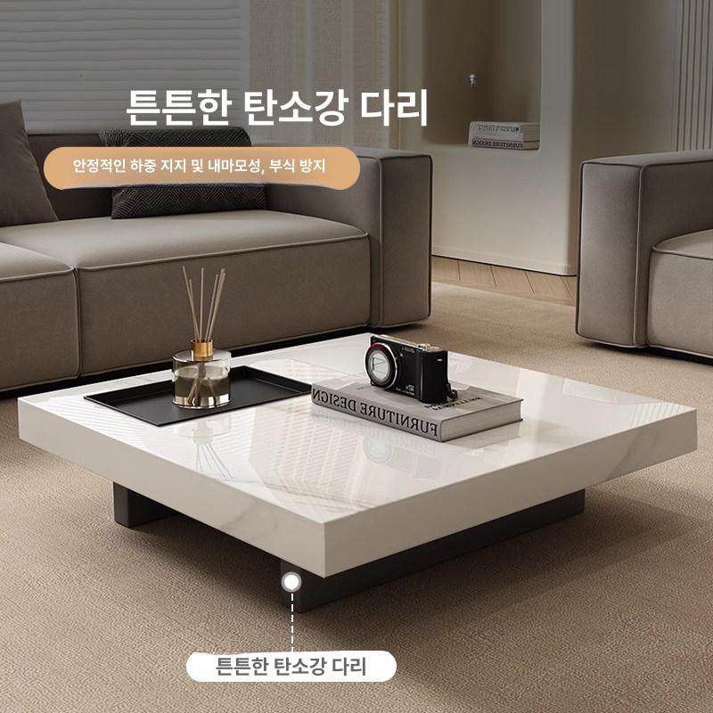 디자인 좌식 테이블 대리석 커피 쇼파 북유럽 낮은 원형 타 인테리어 - 상세 이미지 2
