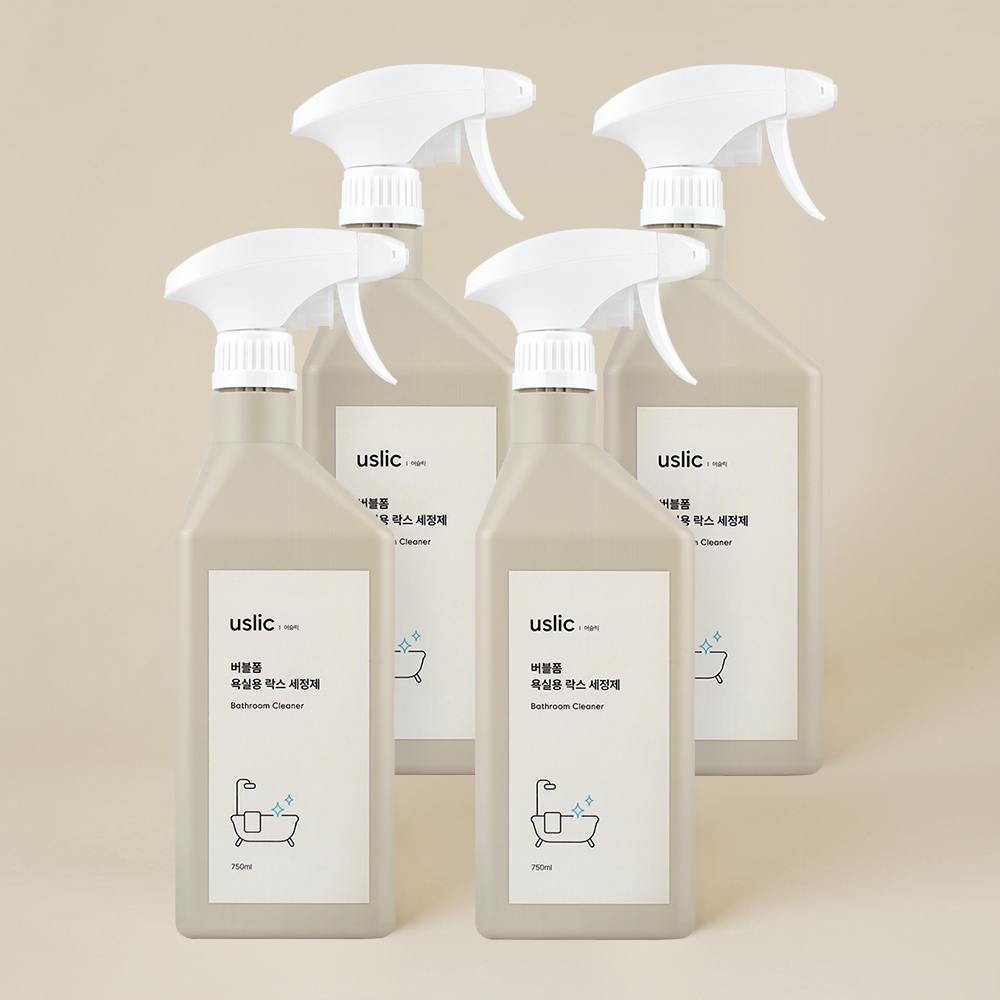 어슬릭 화장실 청소세제 욕실청소 분홍곰팡이 제거세제 버블형 750ml, 4개 - 상품 이미지