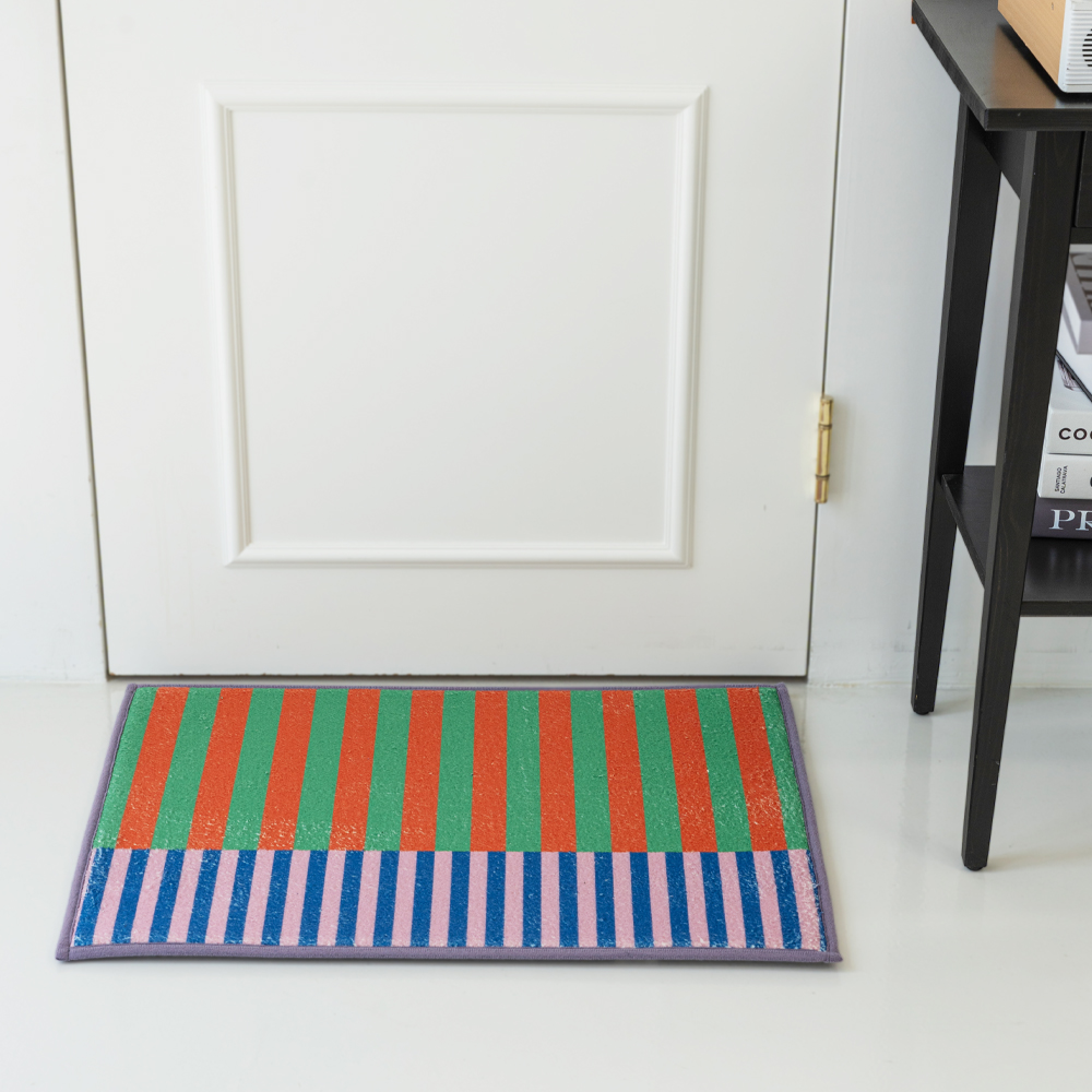 컬러 코드 스트라이프 발매트 욕실 주방매트 45x65cm - 상세 이미지 4