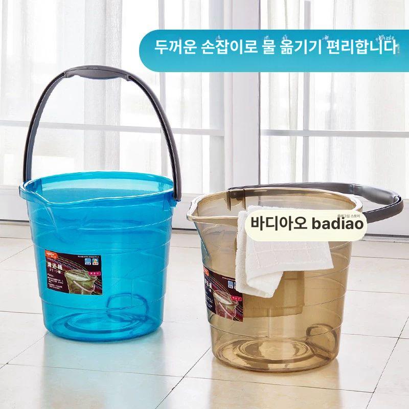 투명 양동이 화장실대야 손잡이 세숫대야 주방 물바가지 목욕 욕실 세수대야 다용도 - 상세 이미지 2