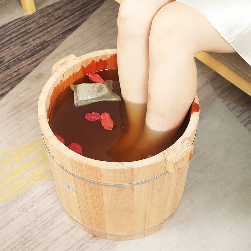 나무 족욕통 편백 원목 힐링 물통 튜브 찜질기 건식 히노끼 가정용 발 족탕 뚜껑 - 상세 이미지 3