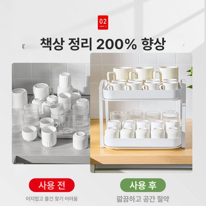 식기건조대 식기보관함 뚜껑있는 싱크대 주방 접시 수납함 컵정리대 식기선반 - 상세 이미지 5