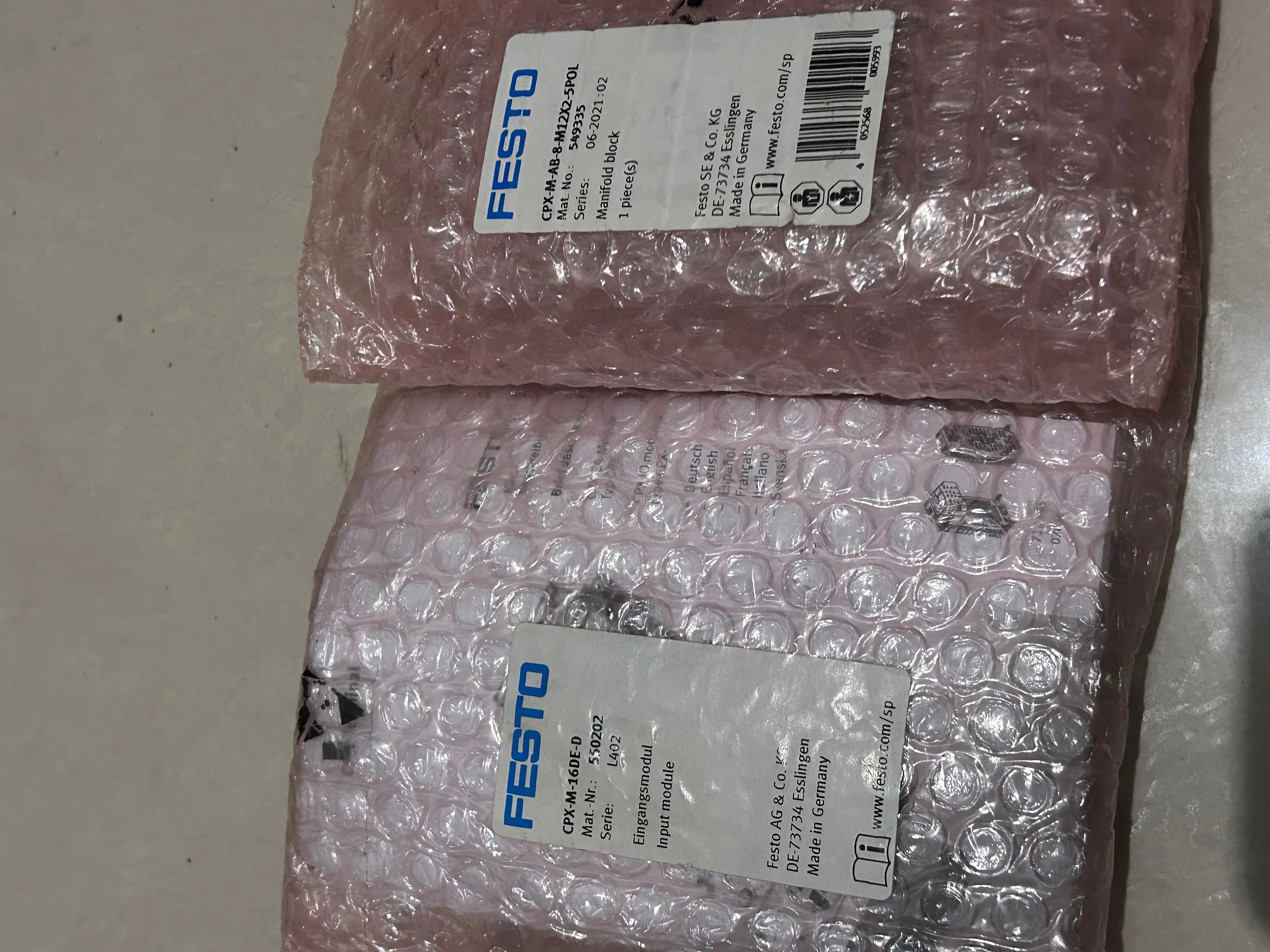 포장 오리지널 FESTO 밸브 터미널 입력모듈 CPX-M-16DE-D 550202