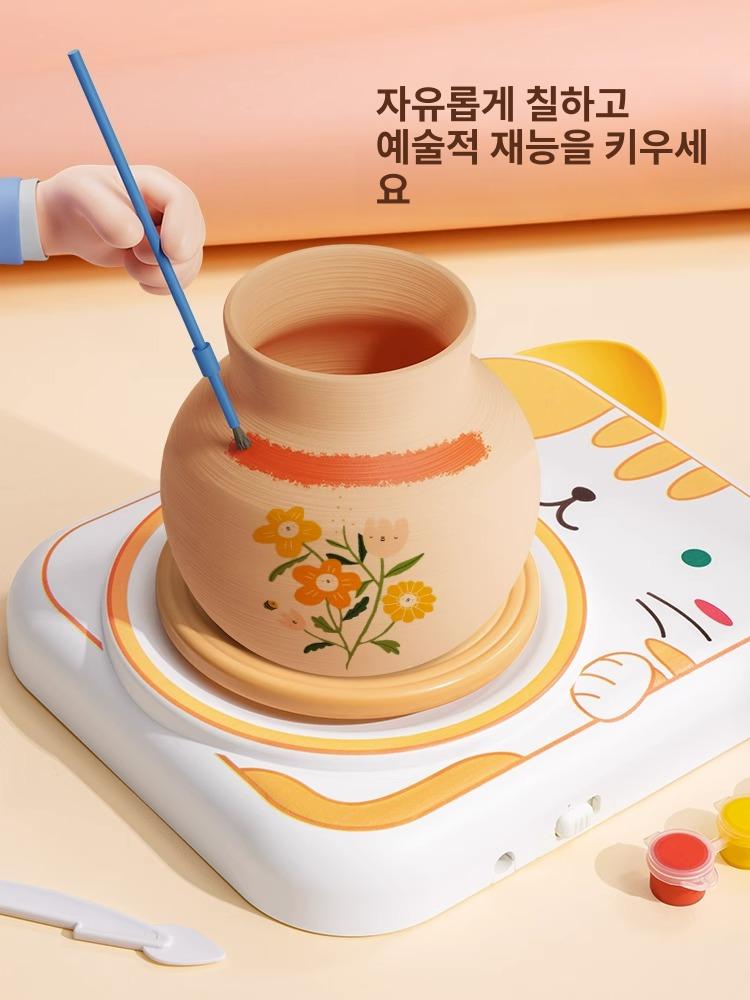 도자기 장난감 도예 점토 아트 물레 집콕 공예 놀이 전기 가정용 - 상세 이미지 3