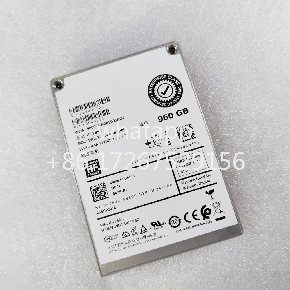 EMC04YPVD 4YPVD 960G SAS 2.5인치 12G SSD 서버 솔리드 스테이트 드라이브