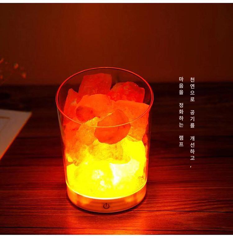 히말라야소금 야간조명 바위 천연 무드 크리스탈 솔트 정화 음이온 원석 플러그인 - 상세 이미지 4