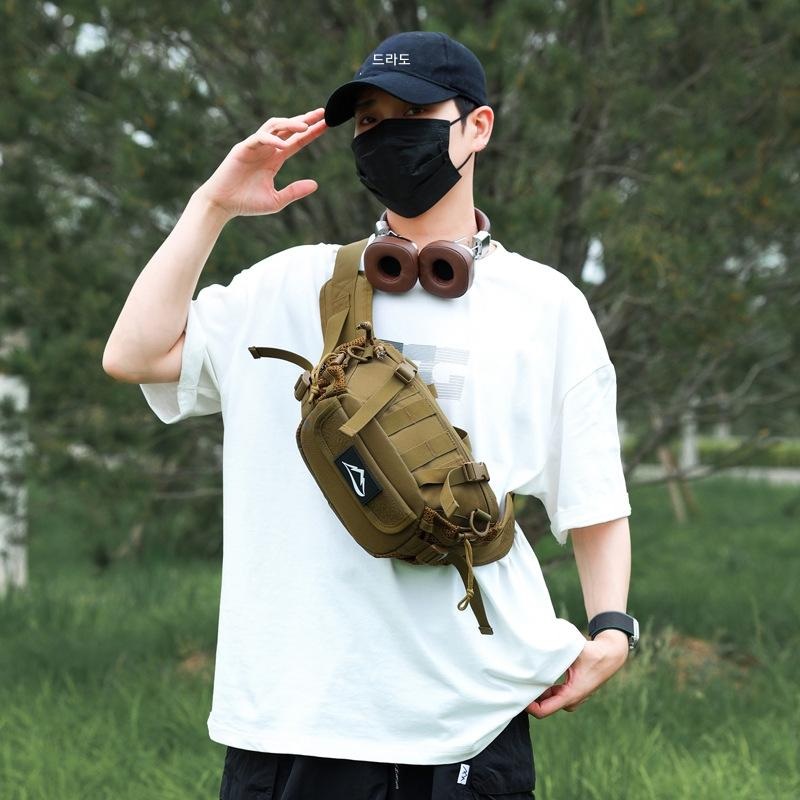 남성 여성 등산 하이킹 사이클링 크로스백 웨이스트백 검은색 - 상세 이미지 2