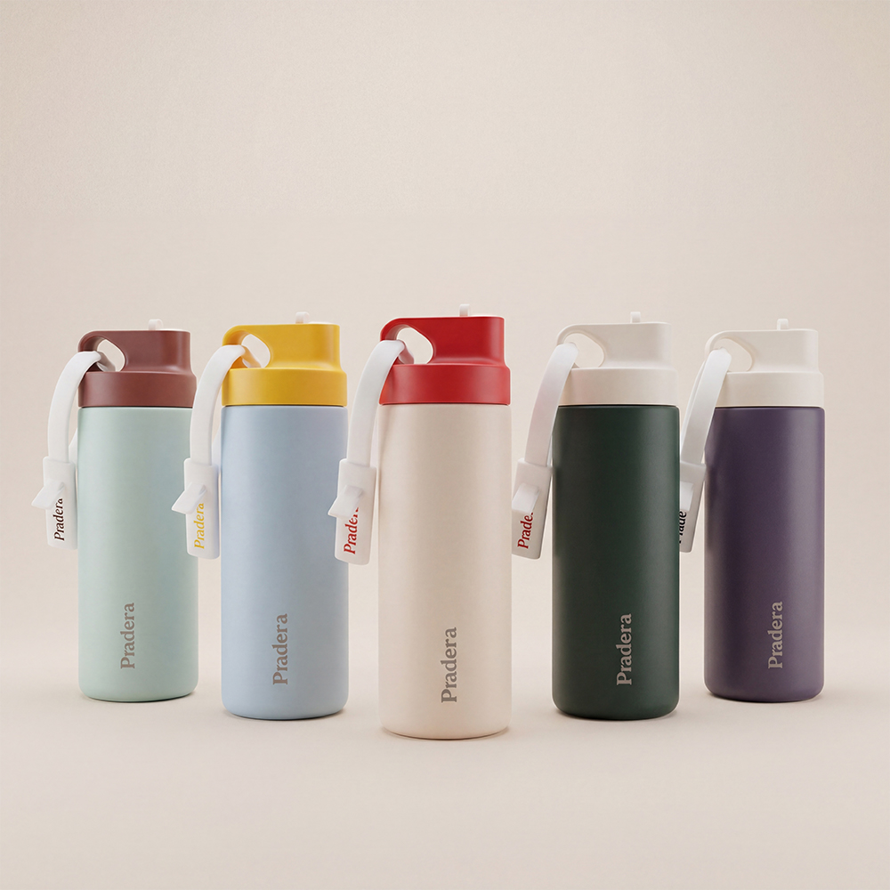 프라데라 1+1 팝업 빨대 텀블러 스텐 스포츠 러닝 보온보냉 500ml - 상품 이미지