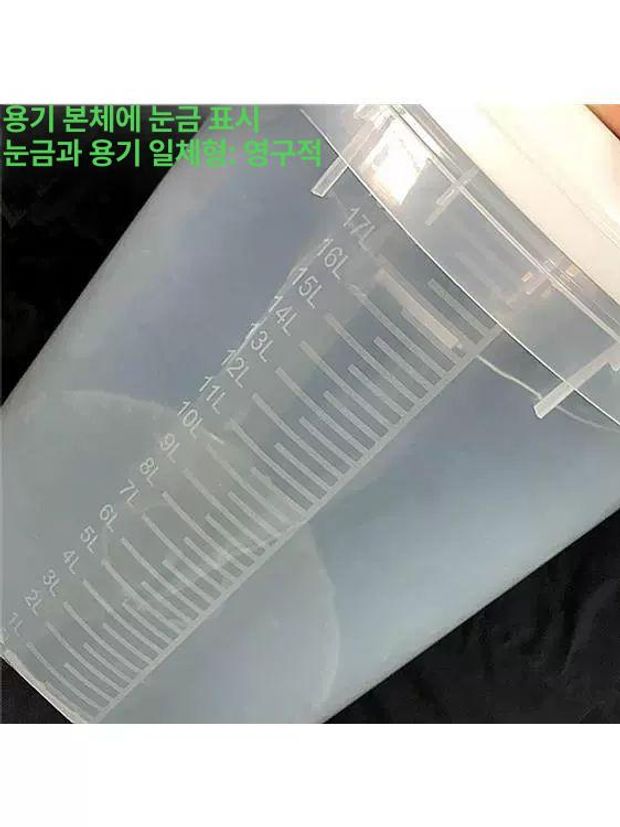 비커 눈금계량통 투명통 계량컵 실험 다용도 주방 뚜껑 눈금양동이 용기 소독 원형 - 상세 이미지 2