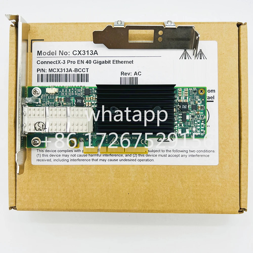 NIC CX313A MCX313A-BCCT ConnectX-3 Pro EN 40 기가비트 이더넷 QSFP PCIe3.0 x8 단일 포트 네트워크 카드는 하게 작동