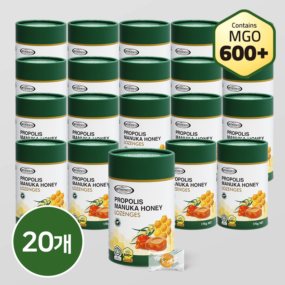 마더네스트 호주산 프로폴리스 마누카 허니 로젠지스 캔디 (MGO600+) 170g, 20개 - 상품 이미지