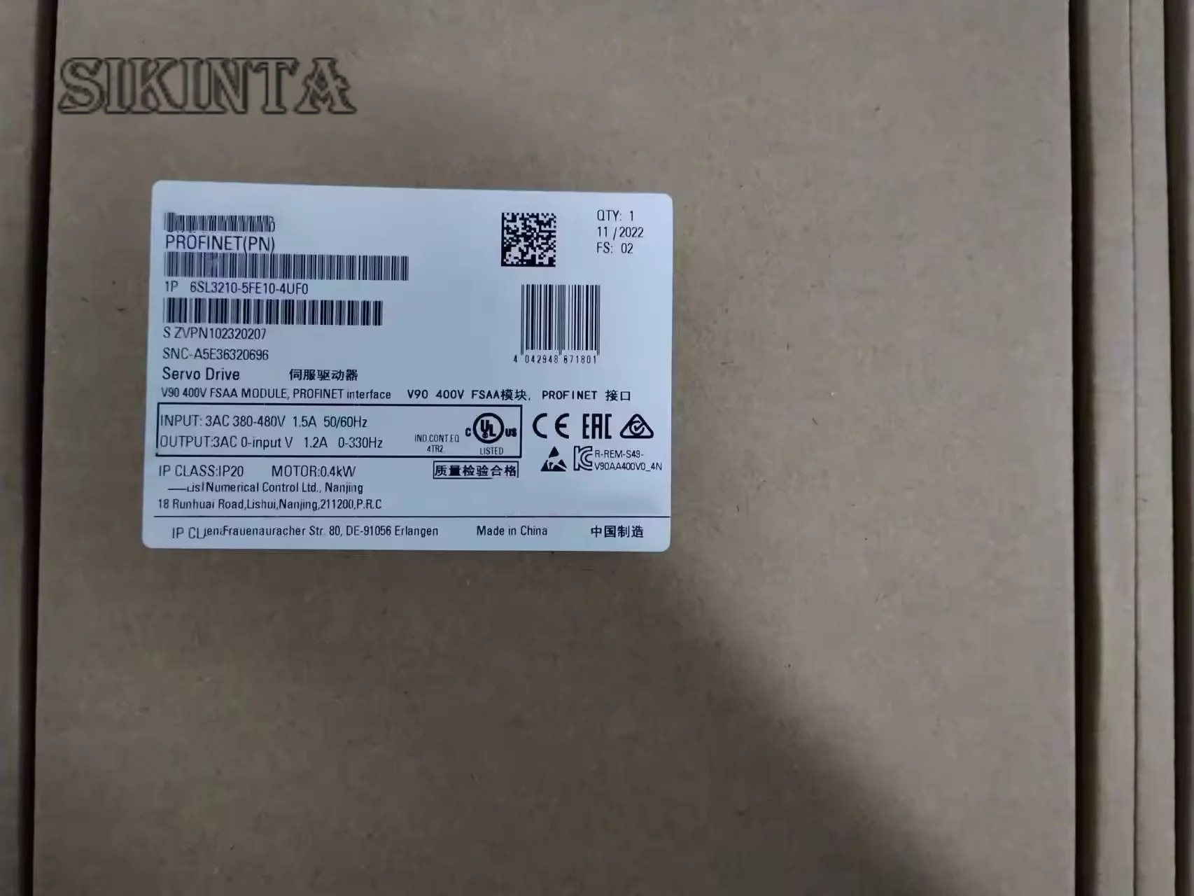 서보 드라이브 6SL3210-5FE10-4UF0