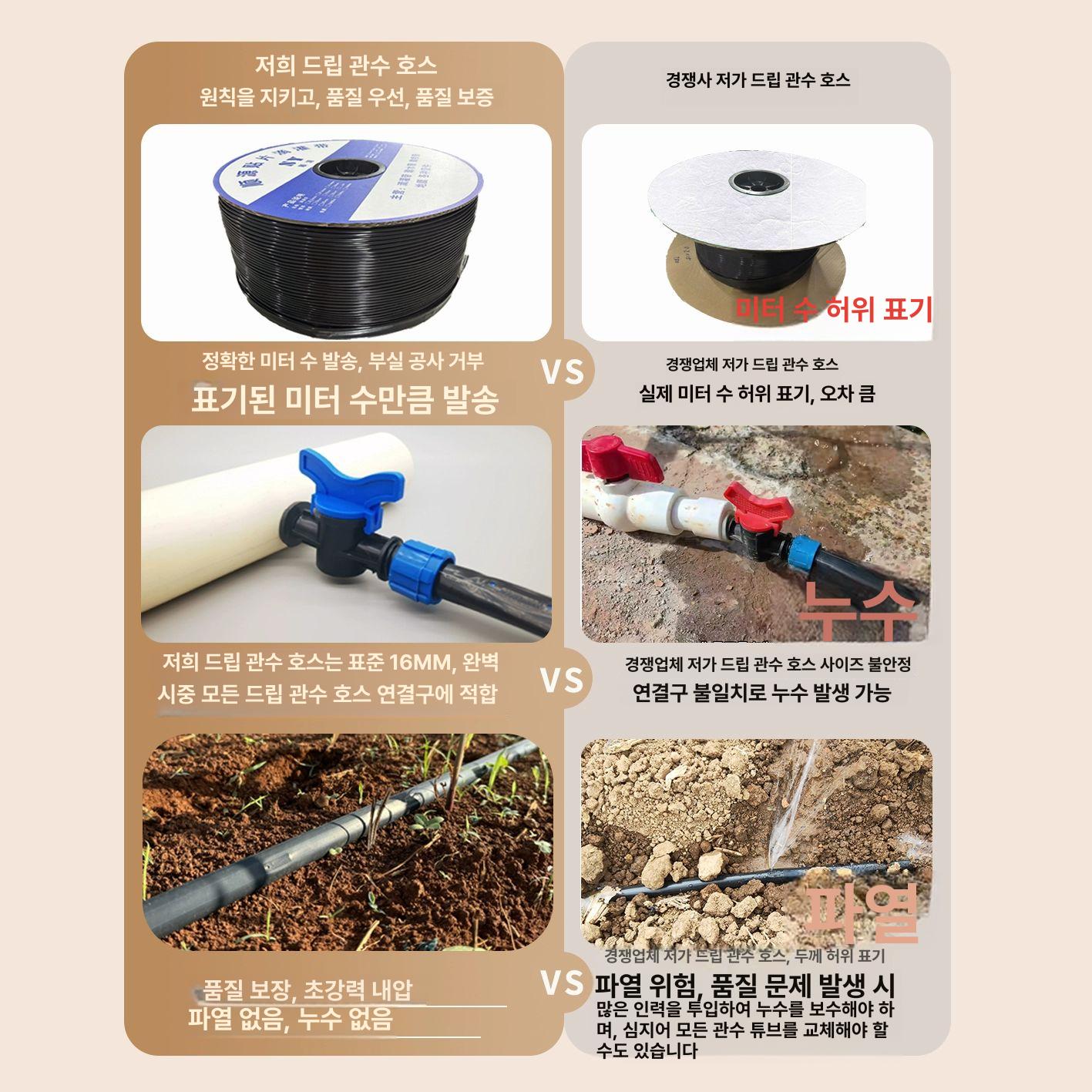 농수관 농약 점적테이프 점적호스 농업용 농자재 원예 롤 미터 농사 라인 연질호스 - 상세 이미지 4