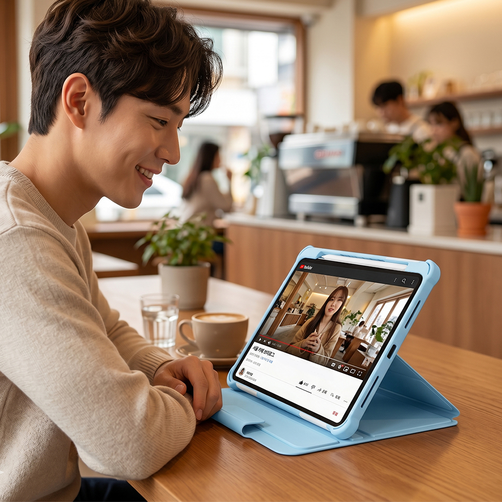 아이패드 에어 4세대 케이스 애플펜슬 수납 회전 타이탄쉴드 그레이, 에어 4세대 10.9 이미지 7