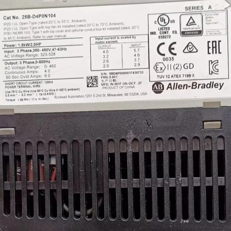 AB 로크웰 25B-D4P0N104 1.5KW 인버터