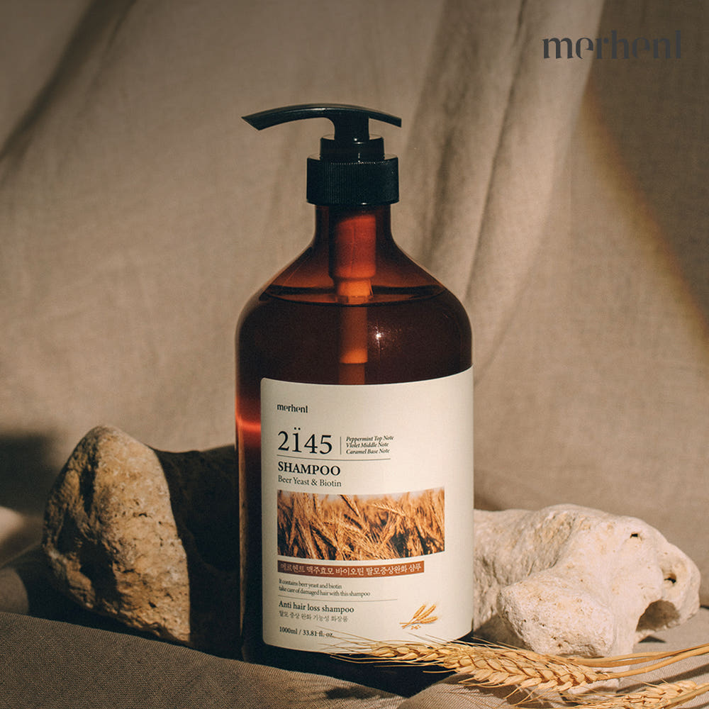 1+1 메르헨트 맥주효모 탈모 샴푸 1000ml 대용량 비오틴 두피 탈모증상완화 약산성 - 상품 이미지