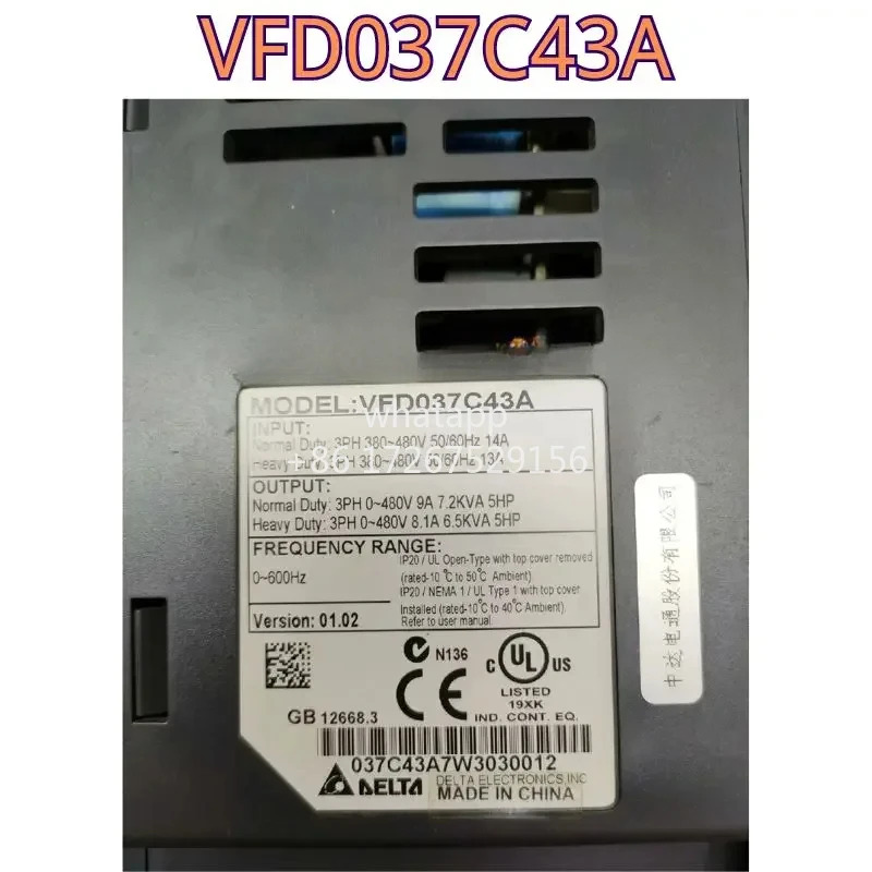 리퍼된 주파수 변환기 VFD037C43A 3.7KW 380V 기능 리퍼 OK