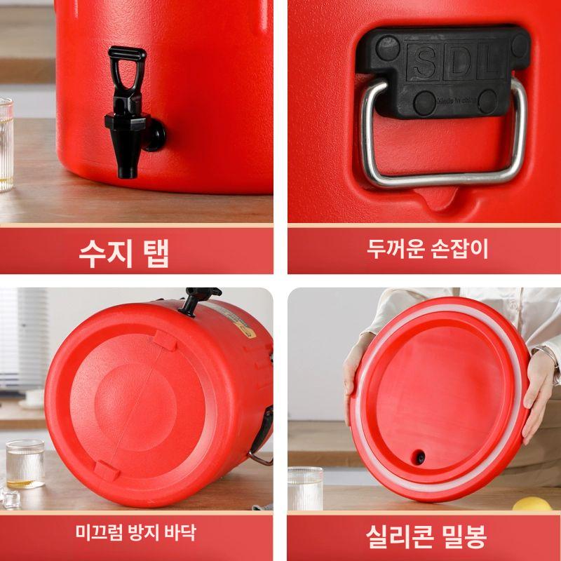 죽통 보온통 물통 보냉병 뚜껑 꼭지 단열 주방 푸드자 업소용 스텐레스 죽용기 보온병 - 상세 이미지 3