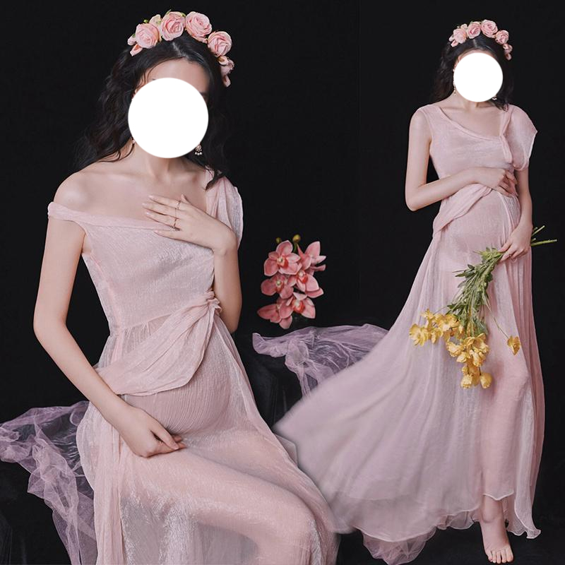 임산부 원피스 루즈핏 편한 반팔 빅사이즈 임부복 셀프웨딩 마태니티 오버핏 숨쉬기쉬운 면티셔츠 - 상품 이미지