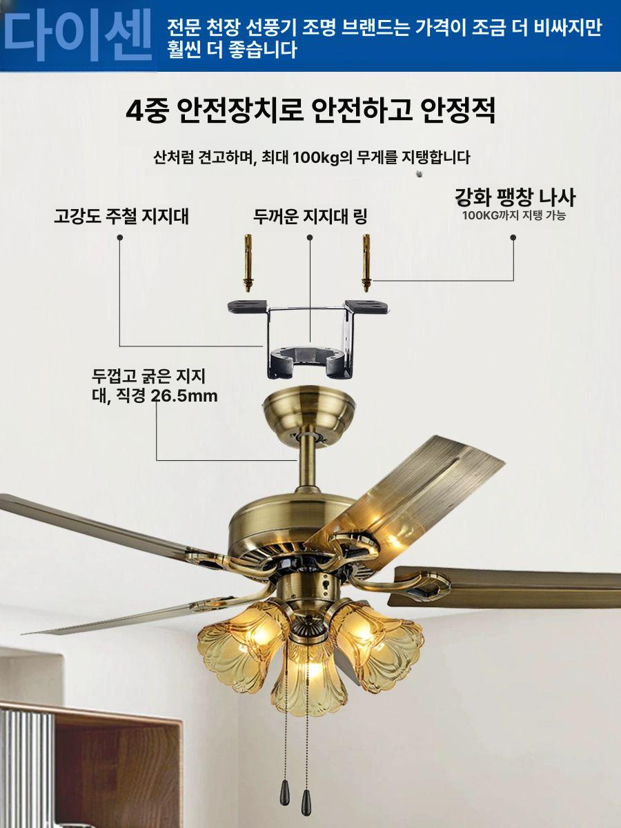 엔틱 조명 램프 천장형 빈티지 북유럽풍 펜던트 로맨틱 침실 천장등 전구 스타일 주방 - 상세 이미지 2