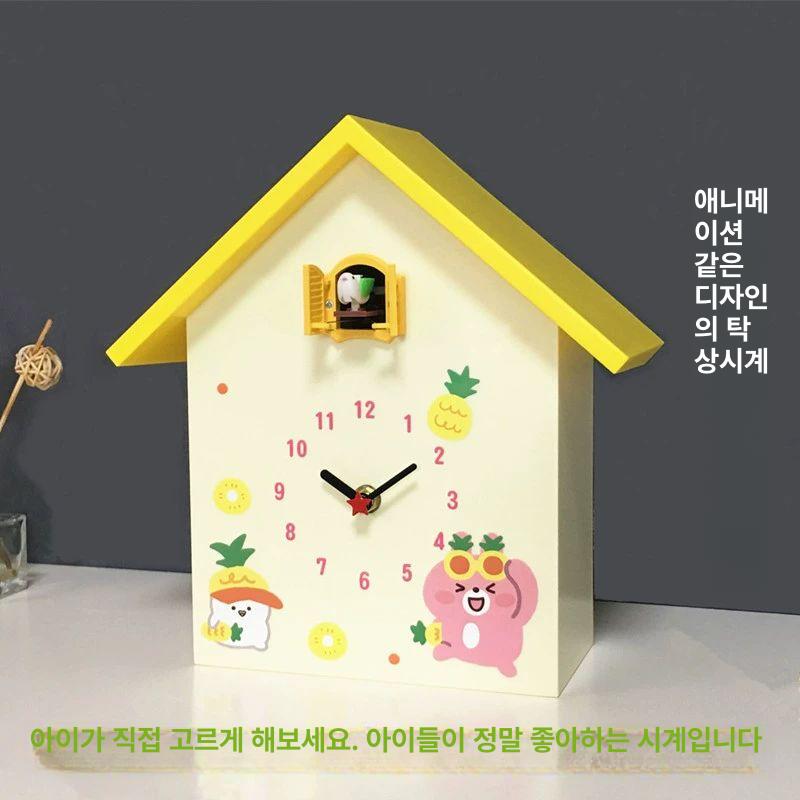 뻐꾸기 시계 새소리 레드 알림 정각 알람 탁상용 미니멀 럭셔리 화이트 없음 - 상세 이미지 3