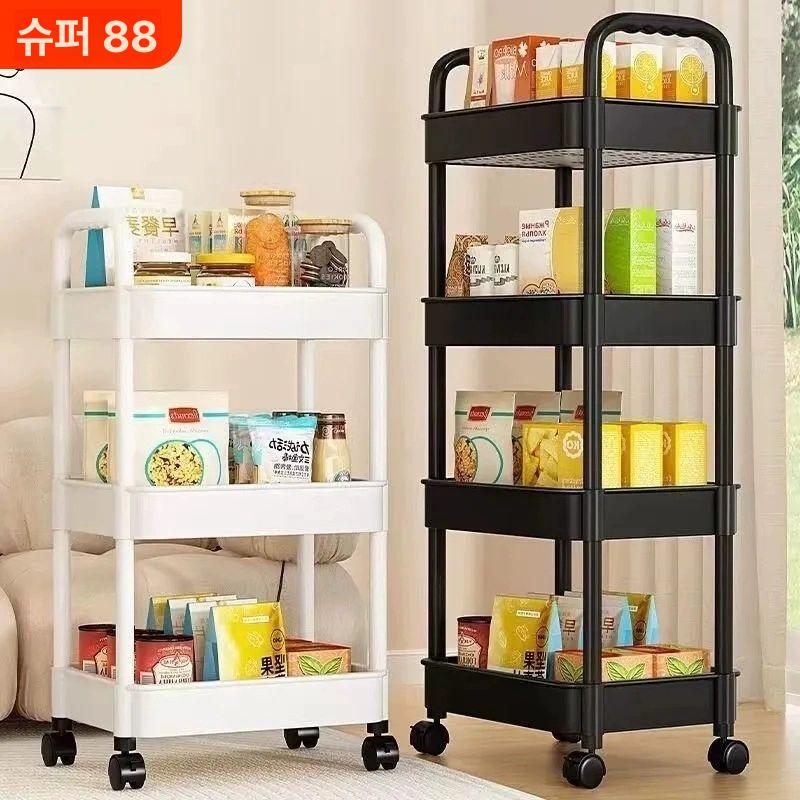 북카트 이동식책꽂이 바퀴달린 북트롤리 책선반 간이 수납 거실책장 학습 도서 - 상세 이미지 2