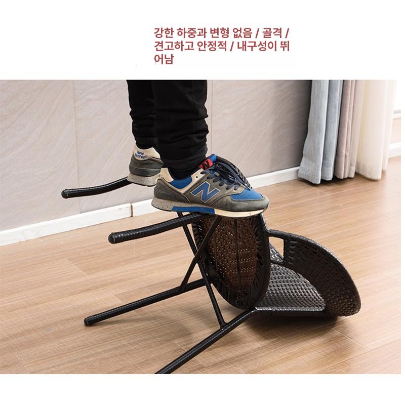 라탄 카페 테이블 세트 야외 정원 펜션 베란다 가든 테라스 원형 사각 라운드 식탁 라탄의자 인테리어 가구 - 상세 이미지 3