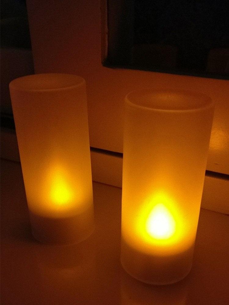 LED충전식무드등 침실거실 감성조명 분위기조도 야외캠핑 파티장식 감성양초형 인테리어 무선충전 가정용전등 - 상세 이미지 4