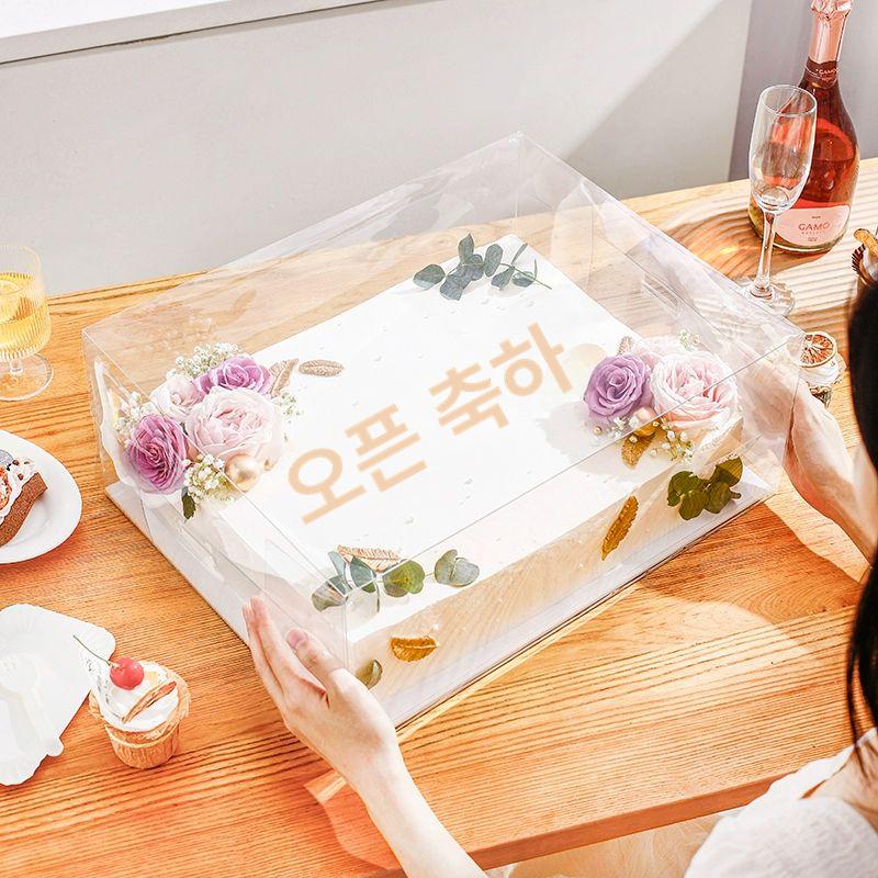 케이크박스 투명케이크상자 높이 포장용기 디저트용 대형케이크상자 선물용 투명사각 - 상세 이미지 2