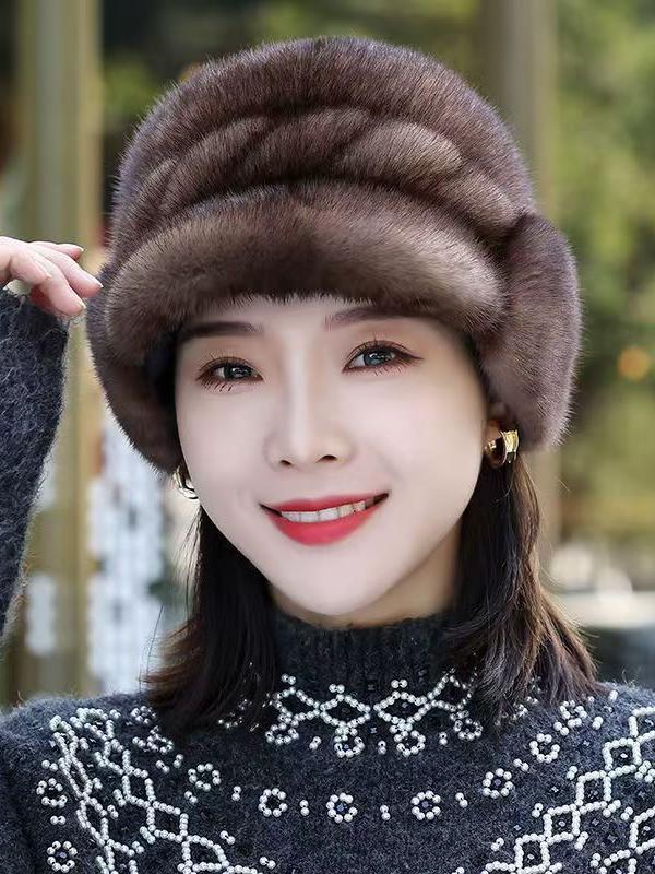 겨울 방한모자 기모 내피 보온 패딩 방한용품 중년 여성 캐주얼 외출 따뜻함 보너스 - 상세 이미지 3