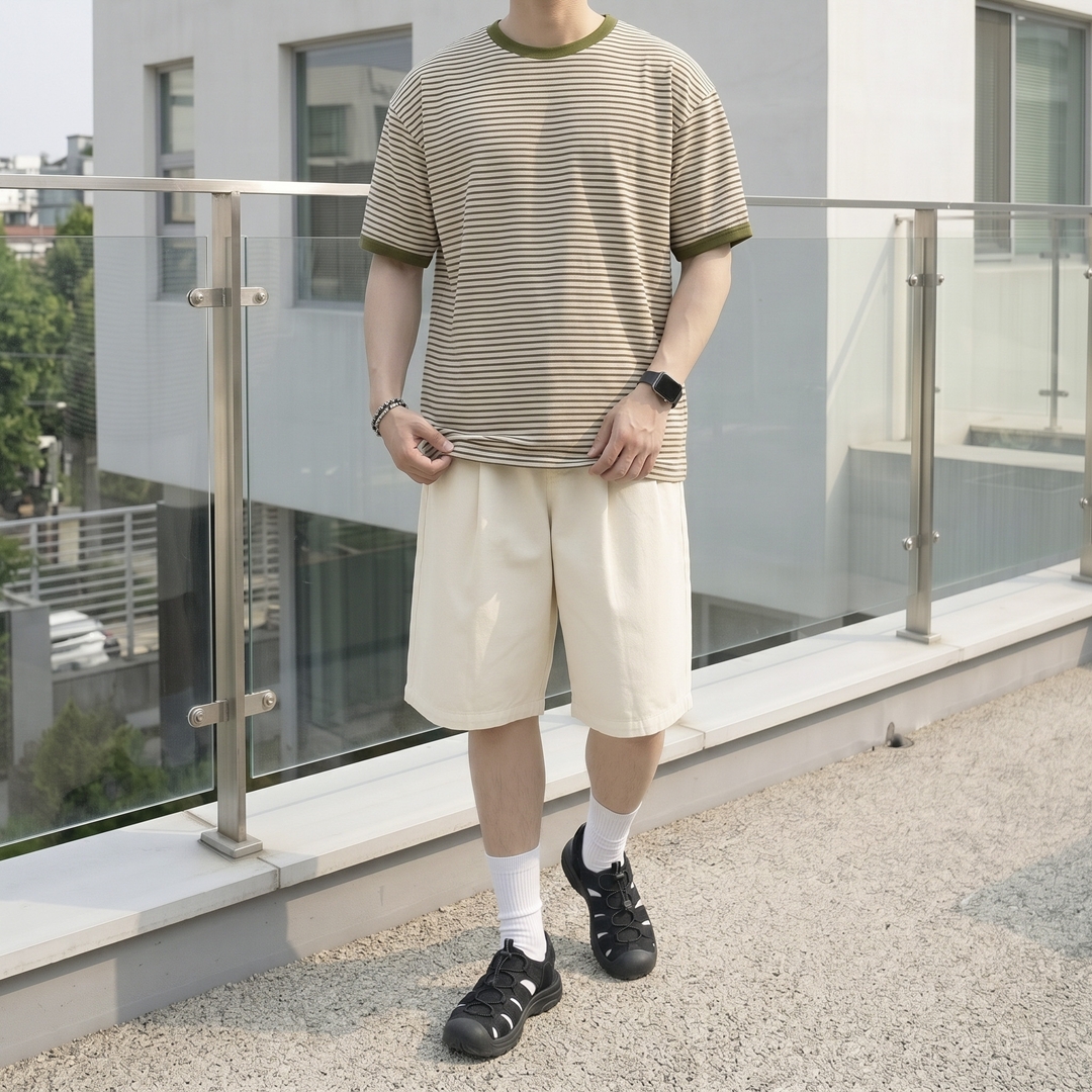 남자링거티 스트라이프 반팔 티셔츠 3color 이미지 6