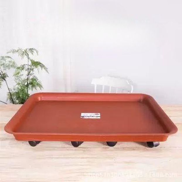 이동식 사각화분받침 받침대 휠 둥근 튼튼한 모서리 물받침 달린 홈가드닝 대형화분 - 상품 이미지