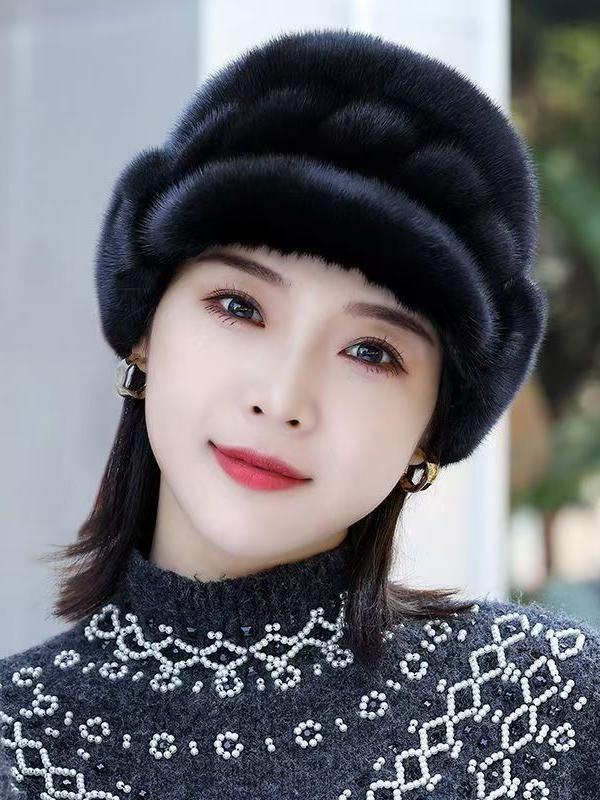 겨울 방한모자 기모 내피 보온 패딩 방한용품 중년 여성 캐주얼 외출 따뜻함 보너스 - 상품 이미지