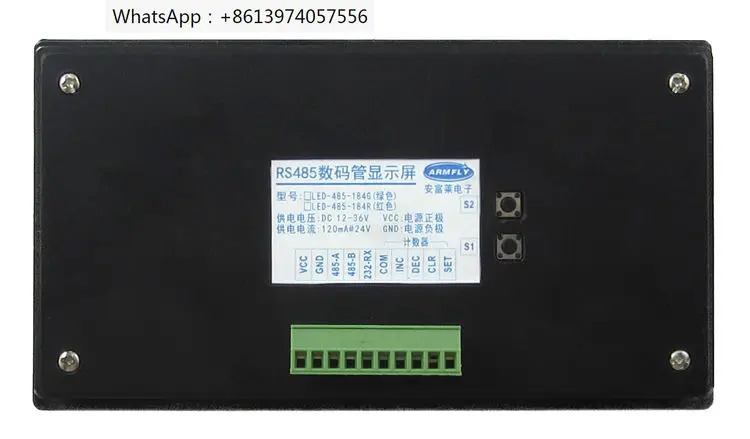 산업등급 LED 485 184 RS485 디지털 튜브 디스플레이 화면 4 자리 1.8 인치