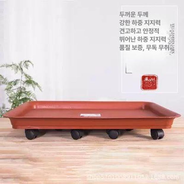 이동식 사각화분받침 받침대 휠 둥근 튼튼한 모서리 물받침 달린 홈가드닝 대형화분 - 상세 이미지 2
