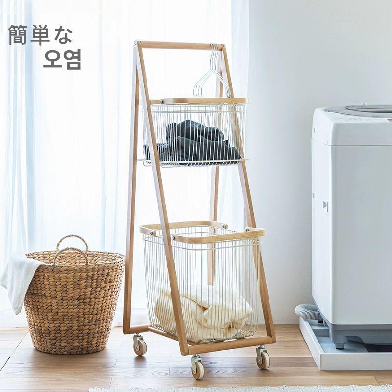 우드 스타일 세탁물 수납바구니 햄퍼 옷정리함 침실 거실 다용도 보관 수건 내의 홈 오거나이저 - 상세 이미지 3