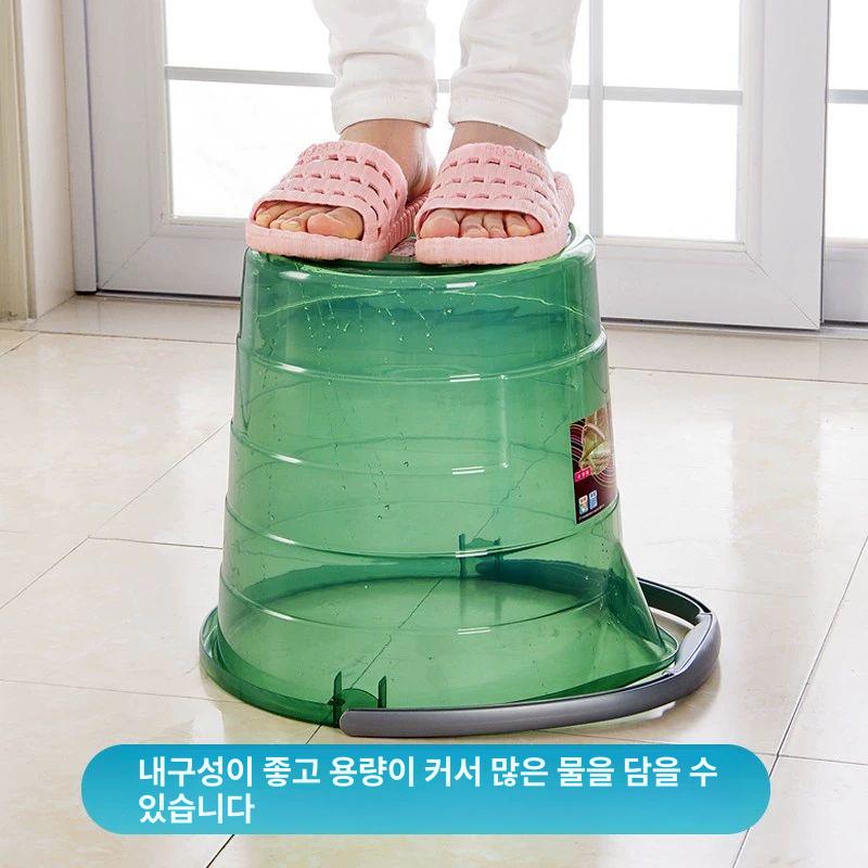 투명 양동이 화장실대야 손잡이 세숫대야 주방 물바가지 목욕 욕실 세수대야 다용도 - 상세 이미지 5