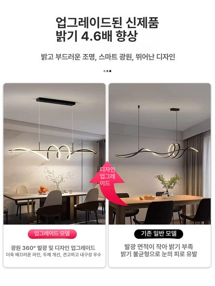 북유럽 원형 다이닝 테이블 조명 펜던트 크리스탈 식탁 천장 무드 장식 조각 거실 카페 매장 - 상세 이미지 5