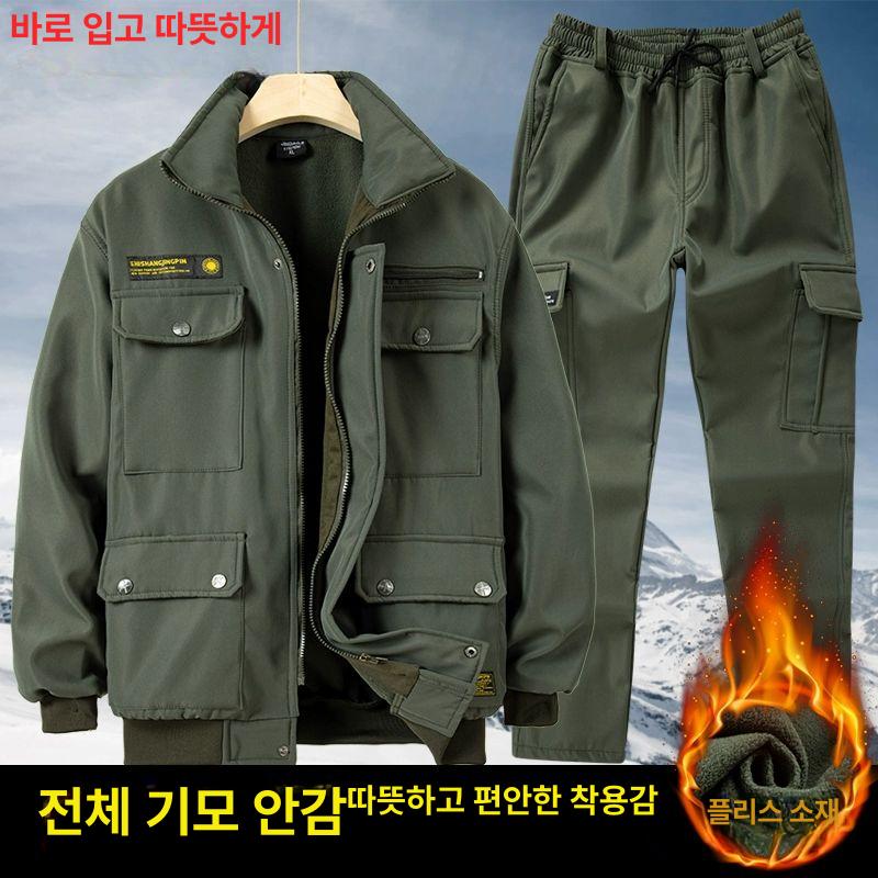 남성 방수 등산바지 겨울 기모 안감 캠핑 작업복 스트레치 활동성 따뜻한 보온 아웃도어 야외 - 상세 이미지 3