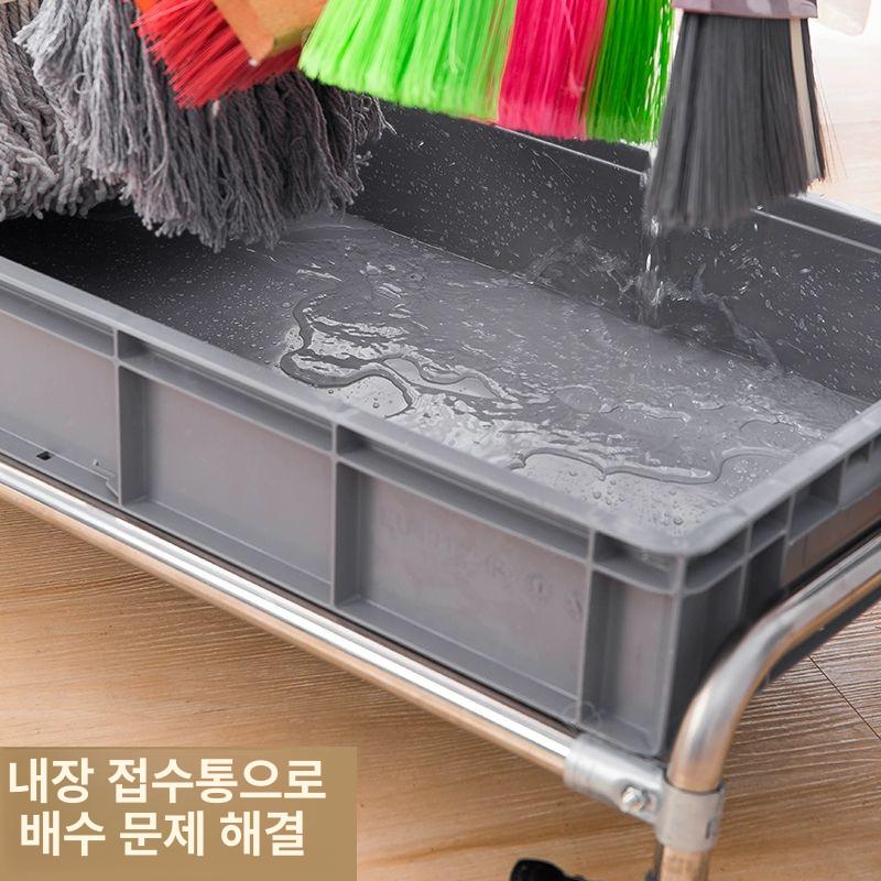 화장실 걸이대 행거 접착식 욕실 청소도구걸이 보관함 밀대 벽붙착 봉걸이 고리 - 상세 이미지 3