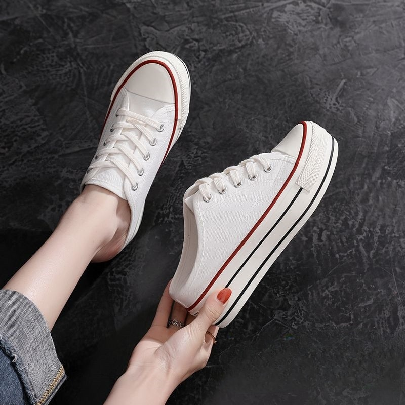 6CM 키높이 뮬운동화 블로퍼 뮬 스니커즈뮬 캔버스 - 상품 이미지