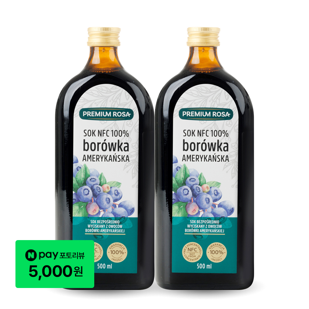 프리미엄로사 블루베리 원액 100% NFC 착즙 주스 즙 500ml, 2개 - 상품 이미지