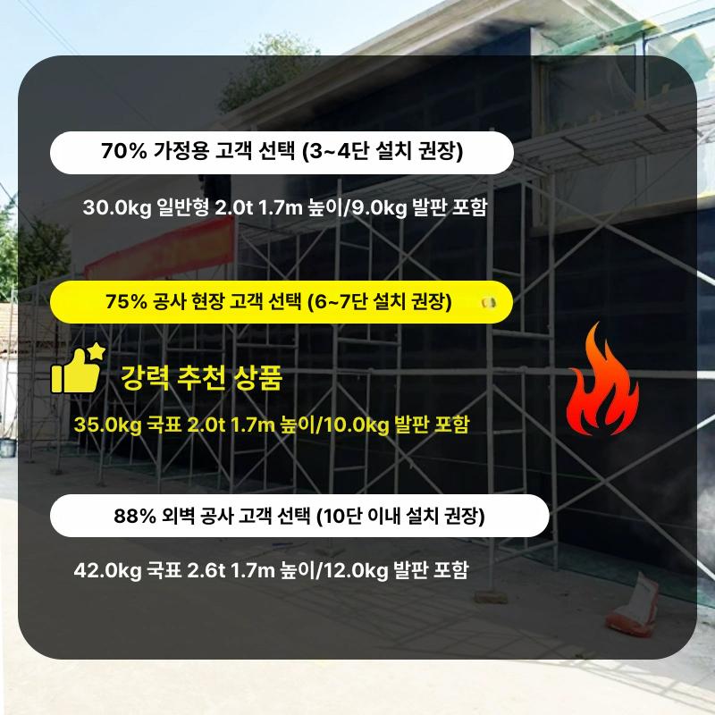 접이식 스케폴딩 조립식비계 아시바 작업 튜브 봉 높이 바퀴 간이계단 강관 건설현장 - 상세 이미지 3