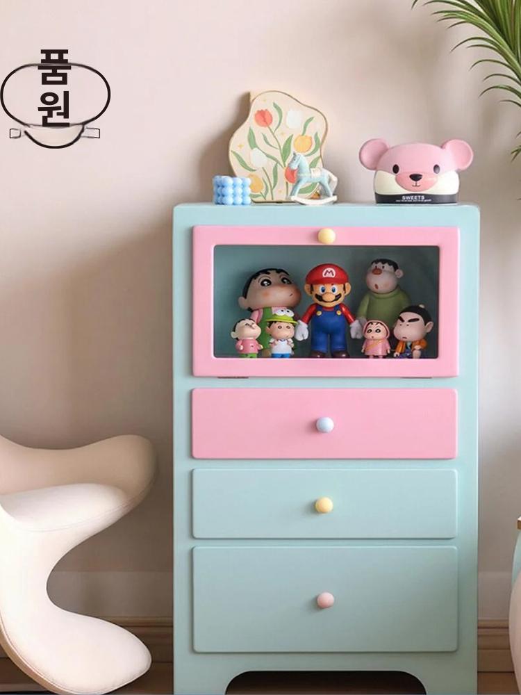 핑크 미니서랍장 나무 엔틱 캐비닛 캐비넷 협탁 분홍 콘솔 장식 앤틱 레트로 오래된 - 상세 이미지 3
