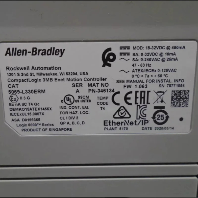 5069-L330ERM Rockwell ABCompactLogix5380 컨트롤러 5069L330ERM