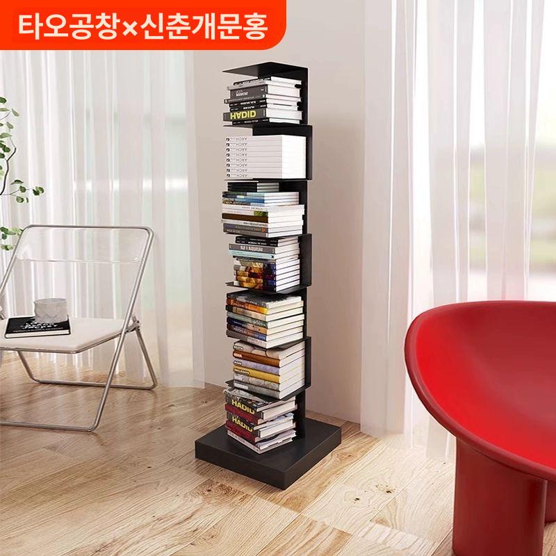 북유럽 북스탠드 우드 다용도 수납진열장 높이 타워형 책꽂이선반 랙 책장 심플 - 상세 이미지 2
