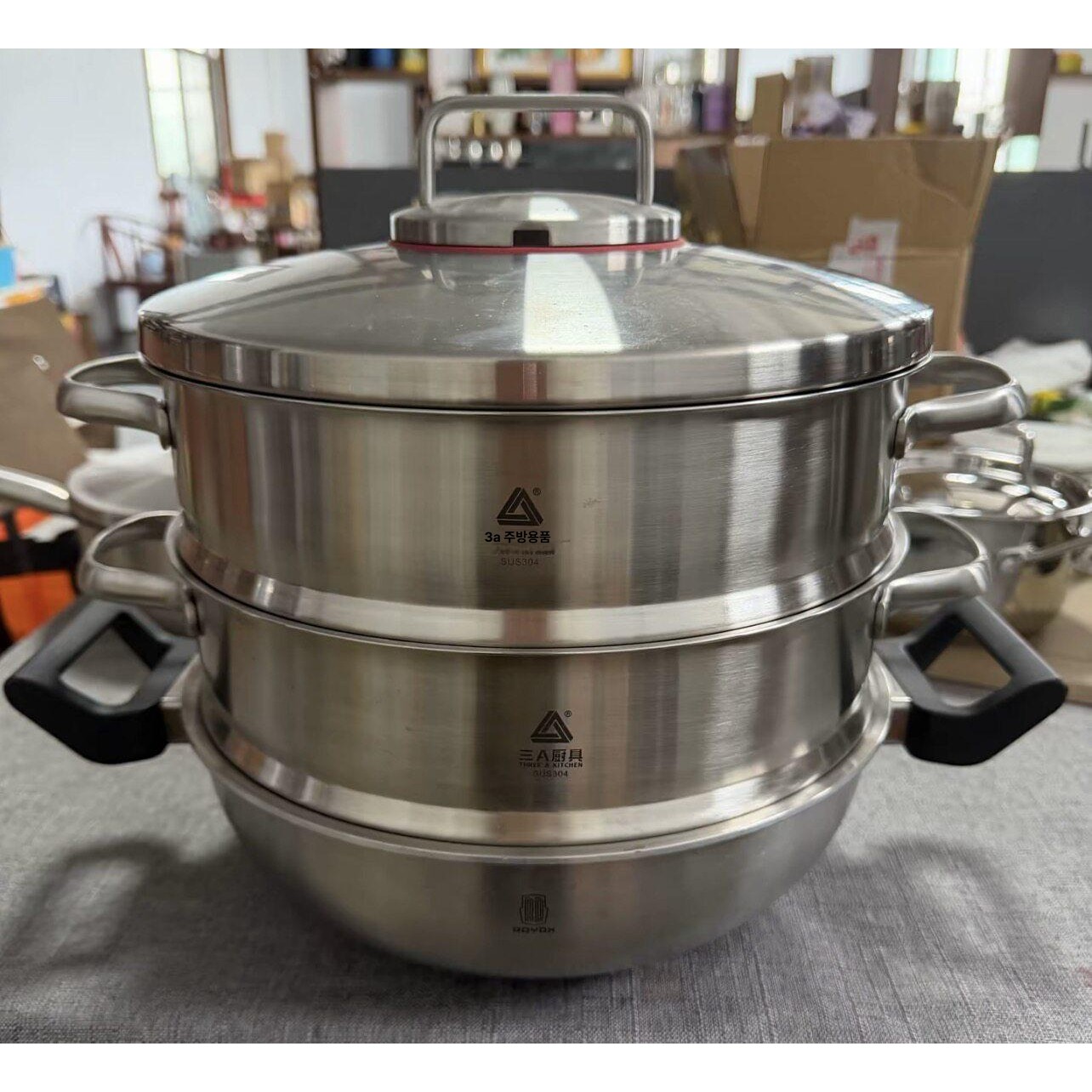 삼중 스텐전골냄비 업소용 식당 가정 전골팬 양수냄비 곱창전골 인덕션냄비 스텐냄비 - 상품 이미지