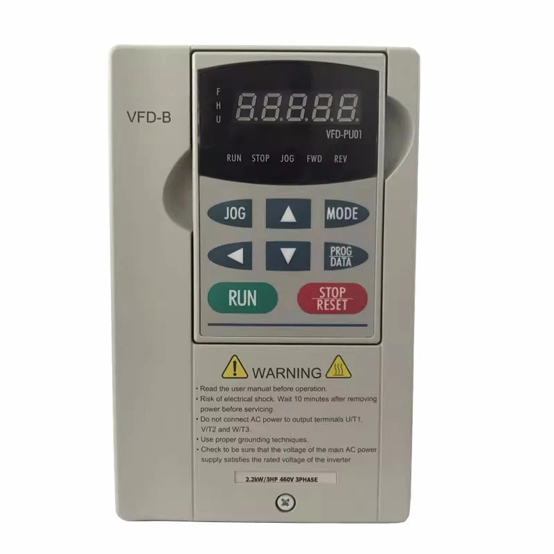 VFD-B 인버터 AC 모터 드라이브 VFD007B43A 3상380V 750W 1hp호환 2.7A 400HZ