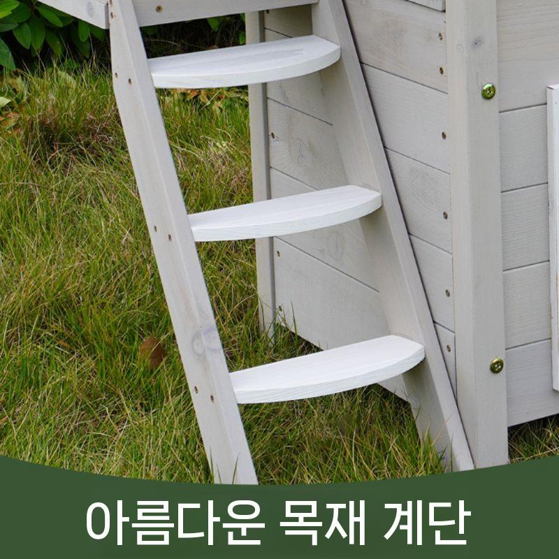 야외용 대형 숨숨집 캣폴 래쳐 놀이터 2층 기둥 방수 미니캣타워 스크래쳐 고양이 원목 선반 - 상세 이미지 4