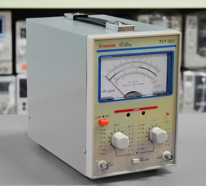 TVT-322 듀얼 핀 밀리전압계 AC 300UV-100V 전압계 채널